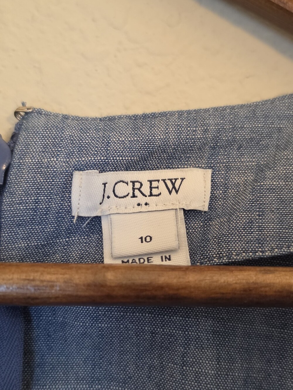 J. Crew Chambray Dress Womens 10 Cap Sleeve Faux Wrap Summer Brunch Cottagecore - Picture 4 of 11